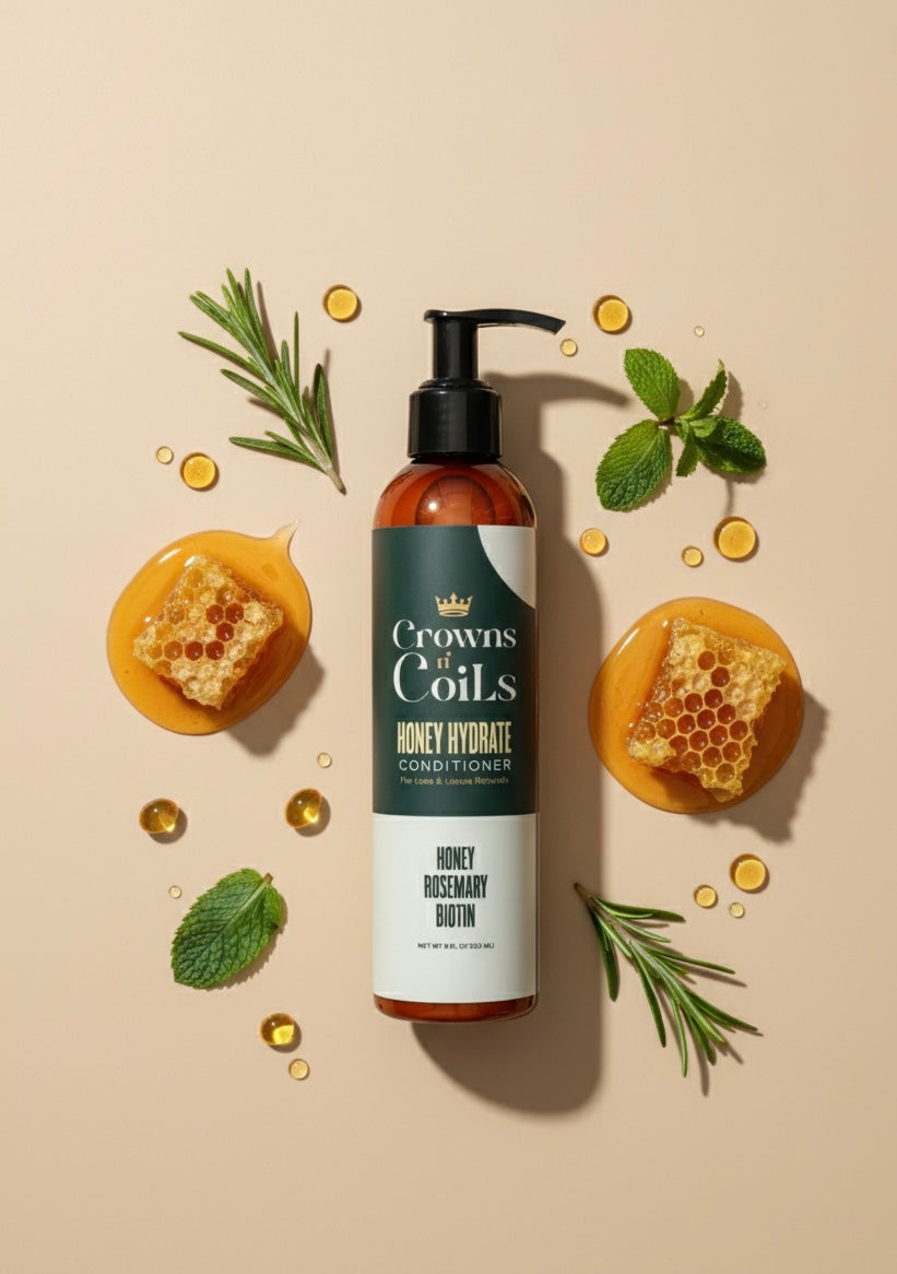 Après-shampoing Honey Hydrate – Après-shampoing ultra-hydratant pour cheveux bouclés et frisés