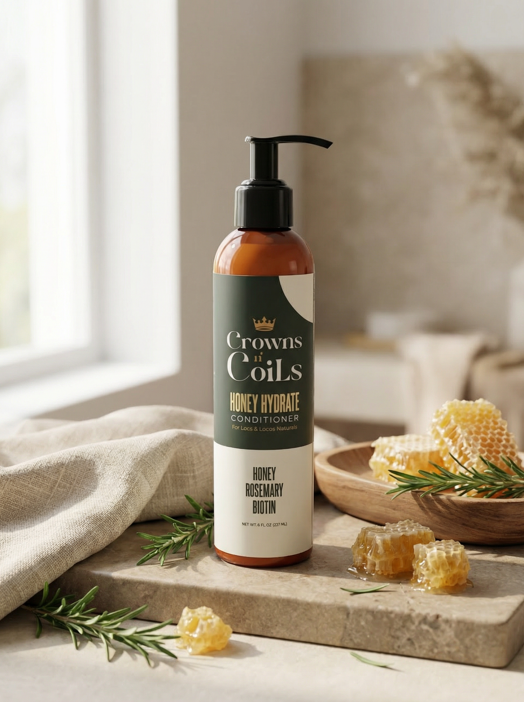 Après-shampoing Honey Hydrate – Après-shampoing ultra-hydratant pour cheveux bouclés et frisés